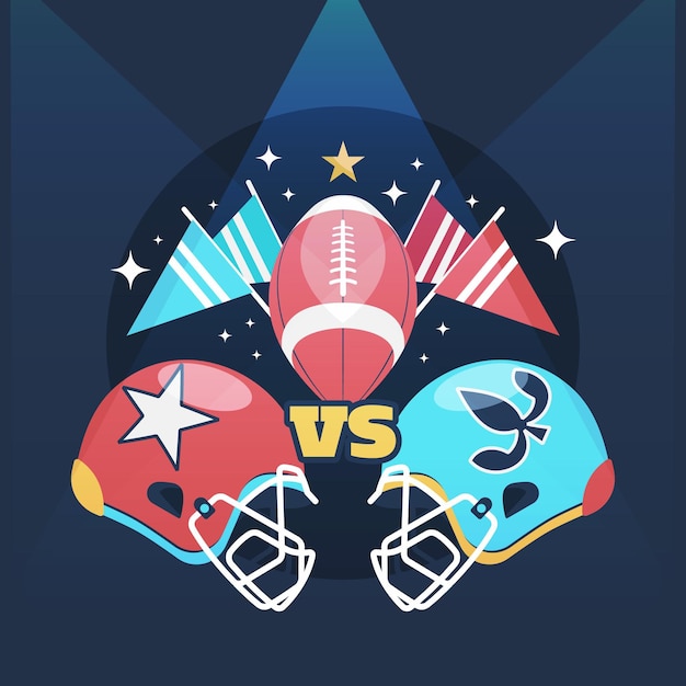 Kostenloser Vektor american-football-illustration