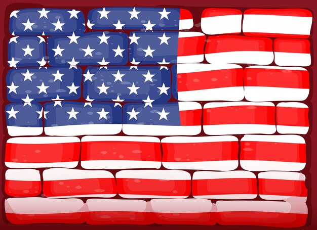 Amerika-Flagge auf brickwall