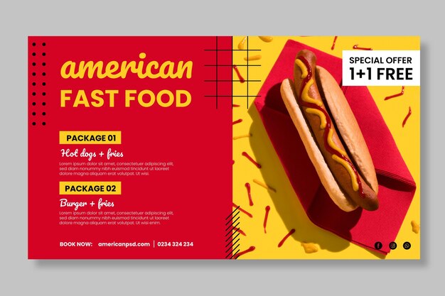 Amerikanische Fast-Food-Banner-Vorlage
