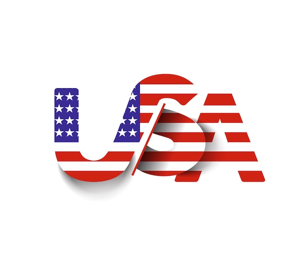 Amerikanische Flagge Usa-Text-Design