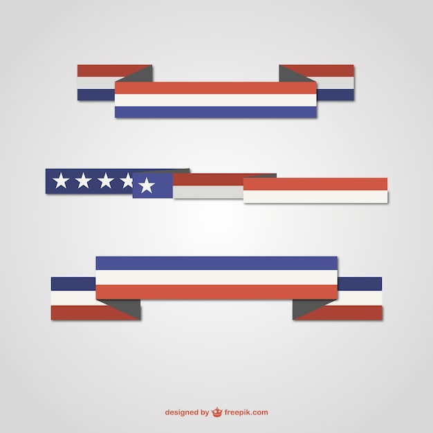 Kostenloser Vektor amerikanische flaggen kostenlos banner