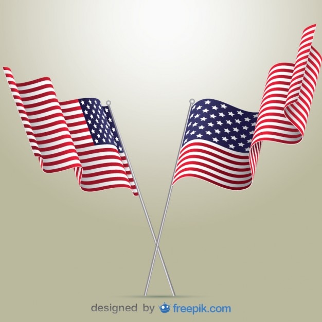 Kostenloser Vektor amerikanische flaggen vektor-illustration