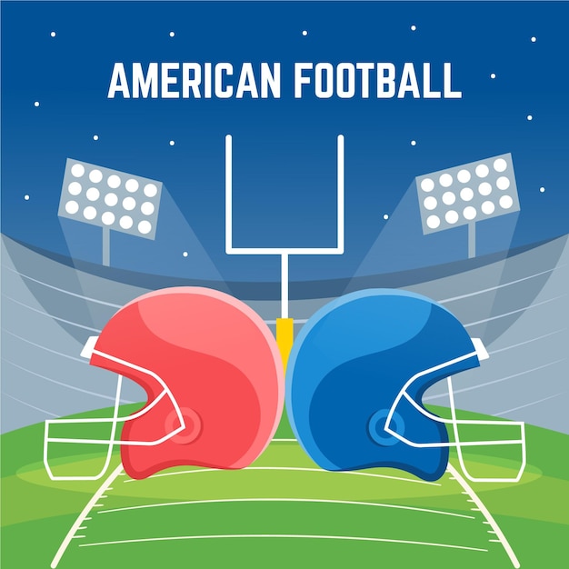 Amerikanische Fußballillustration des flachen Entwurfs