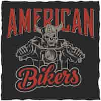 Kostenloser Vektor amerikanisches bikerplakat