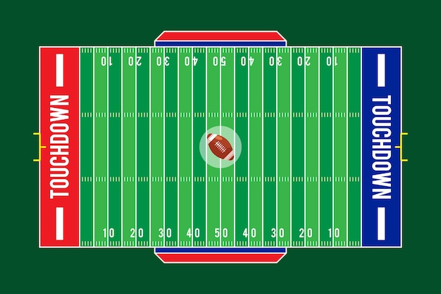 Kostenloser Vektor amerikanisches fußbalkenfeld des flachen entwurfs