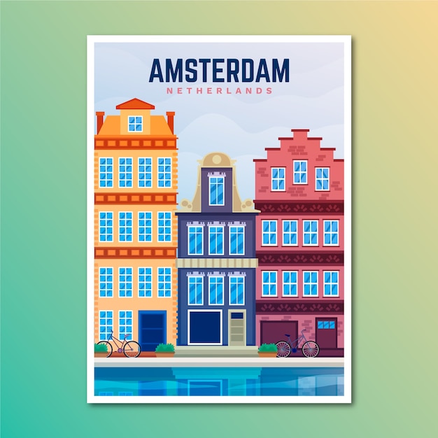 Amsterdam Urlaubsreiseplakat