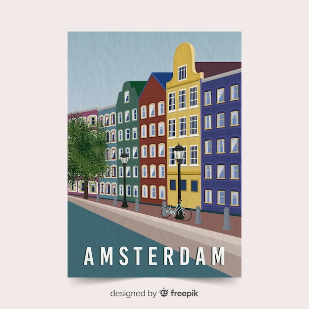 Amsterdam-werbeplakat-vorlage