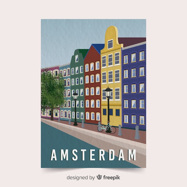 Amsterdam-Werbeplakat-Vorlage