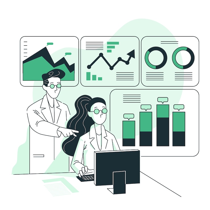 Kostenlose Vektor analytics konzept illustration