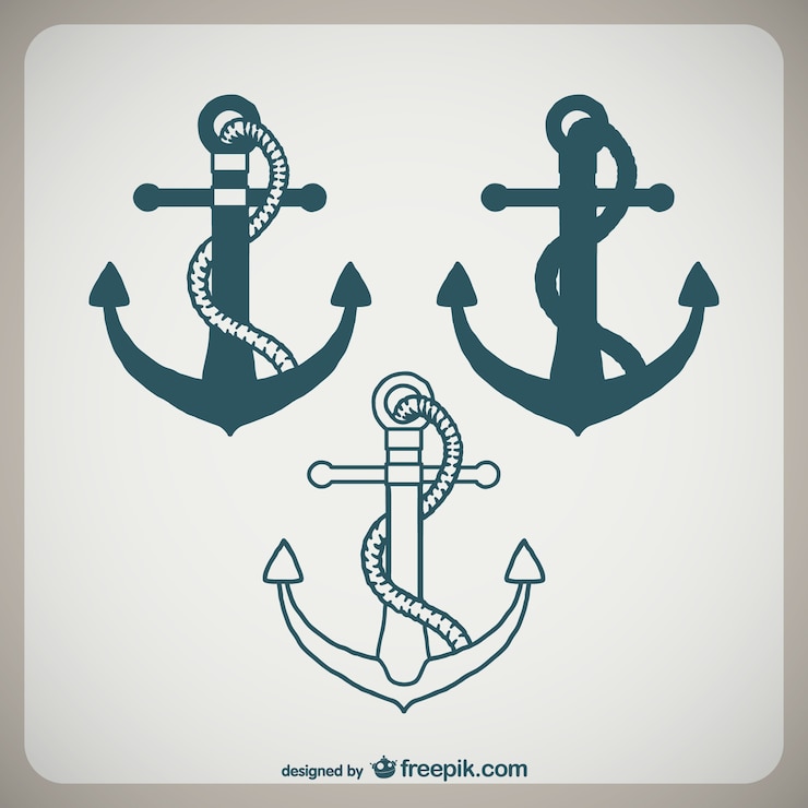 Kostenlose Vektor anchor entwirft pack