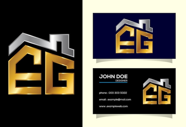 Anfangsbuchstabe eg logo design vector. grafisches alphabet-symbol für corporate business identity