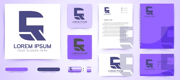 Kostenloser Vektor anfangsbuchstabe sr logo und business-branding-vorlage designs inspiration, vektorillustration