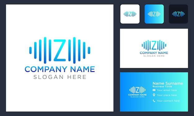 Kostenloser Vektor anfangsbuchstabe z wave sound logo design logo vorlage vektor illustration isoliertes design und business branding