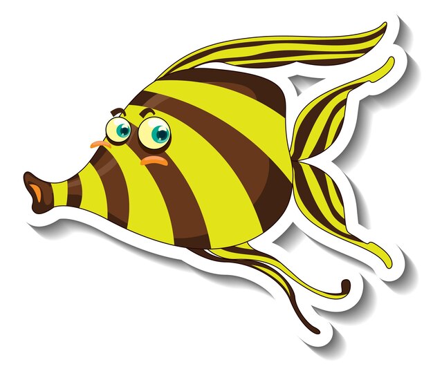 Angelfish Meerestier-Cartoon-Aufkleber