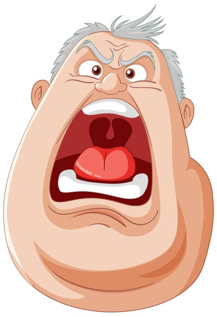 Angry Man Schreien Zeichentrickfilm Illustration
