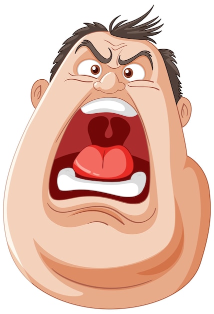 Angry Man Schreien Zeichentrickfilm Illustration