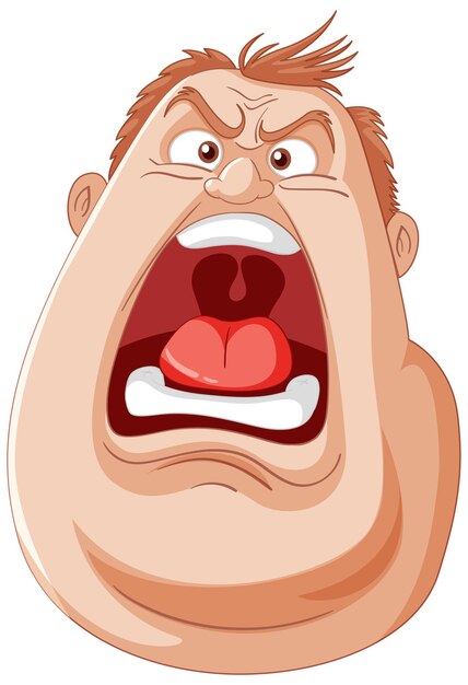 Angry Man Schreien Zeichentrickfilm Illustration