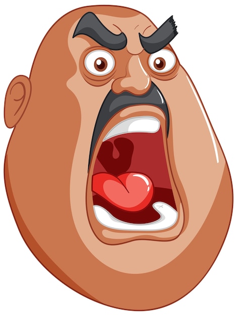 Angry Man Zeichentrickfilm-Gesichtsausdruck