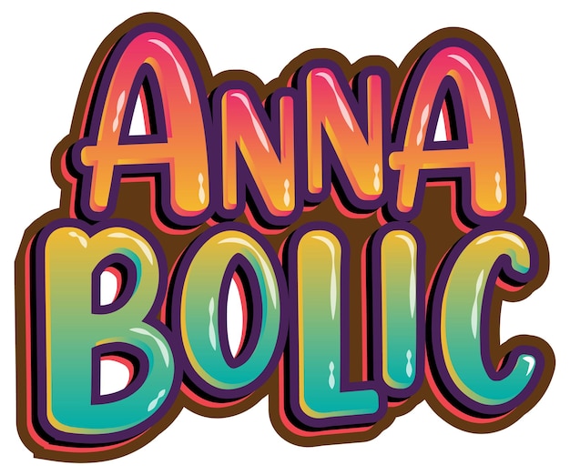 Kostenloser Vektor anna bolic logo-textdesign