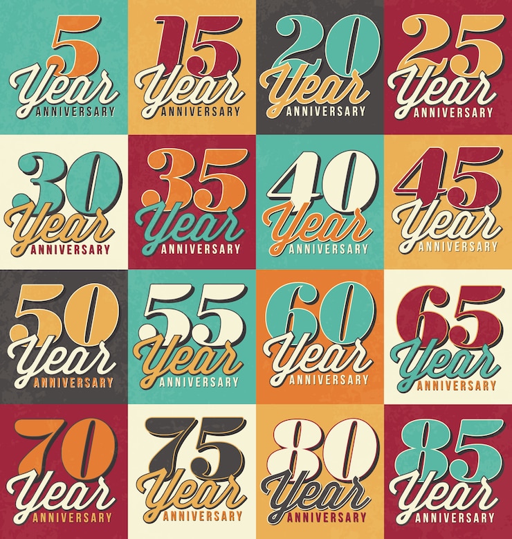 Kostenlose Vektor anniversary designs kollektion