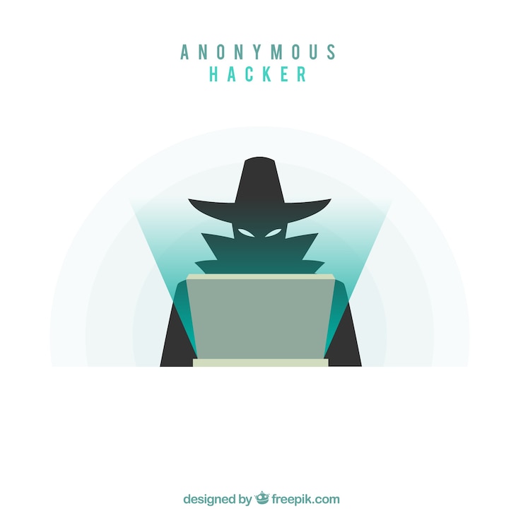 Kostenlose Vektor anonymer hacker mit flachem design