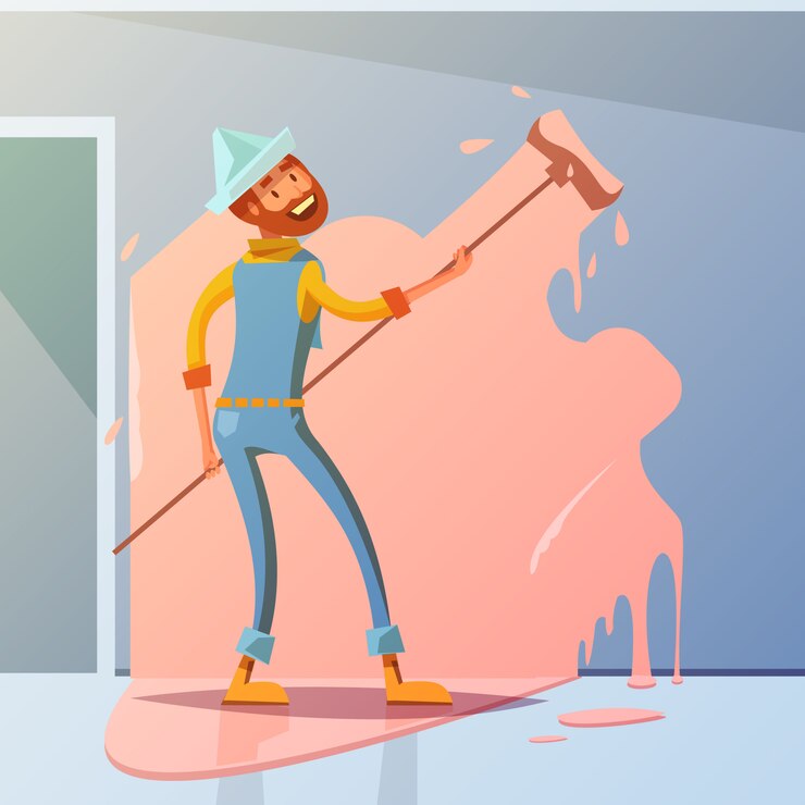 Kostenlose Vektor anstreicher-karikaturhintergrund