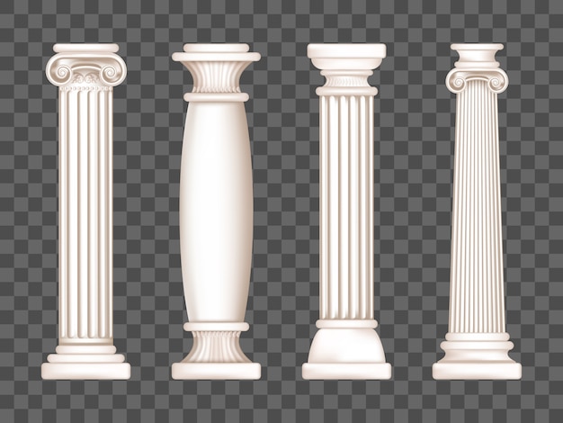 Kostenloser Vektor antike griechische säulen aus weißem marmor