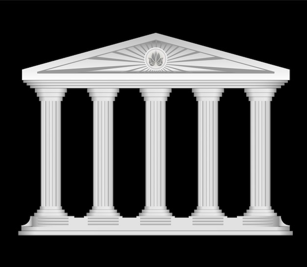 Kostenloser Vektor antike römische tempel stilisierte vektor-hintergrund