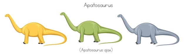 Kostenloser Vektor apatosaurus in drei farben