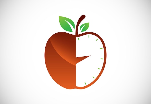 Apple-schild-symbol im flachen stil auf weißem hintergrund diät-logo-konzept