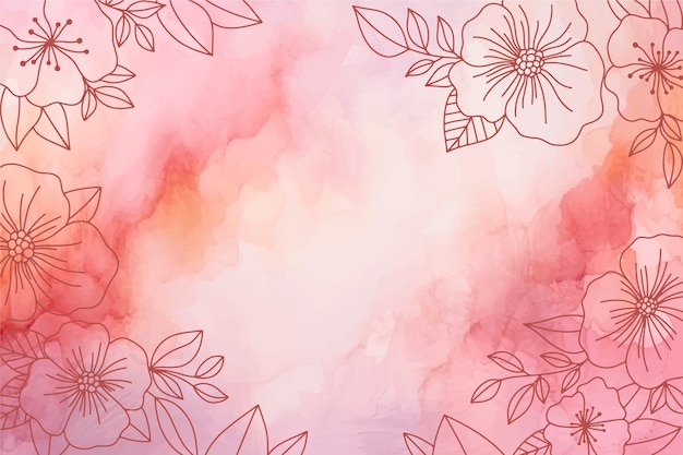 Kostenloser Vektor aquarell abstract floral hintergrund