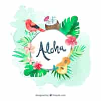 Kostenloser Vektor aquarell aloha hintergrund