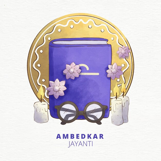 Kostenloser Vektor aquarell ambedkar jayanti illustration