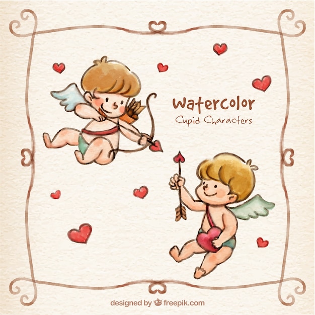 Kostenloser Vektor aquarell amor zeichen