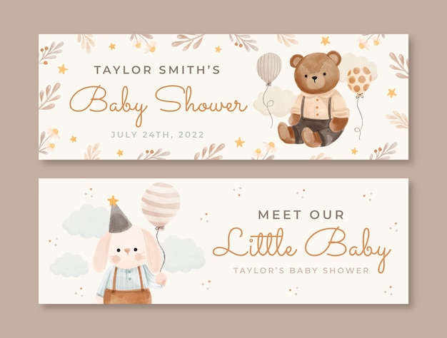 Aquarell-Babyparty-Design-Vorlage