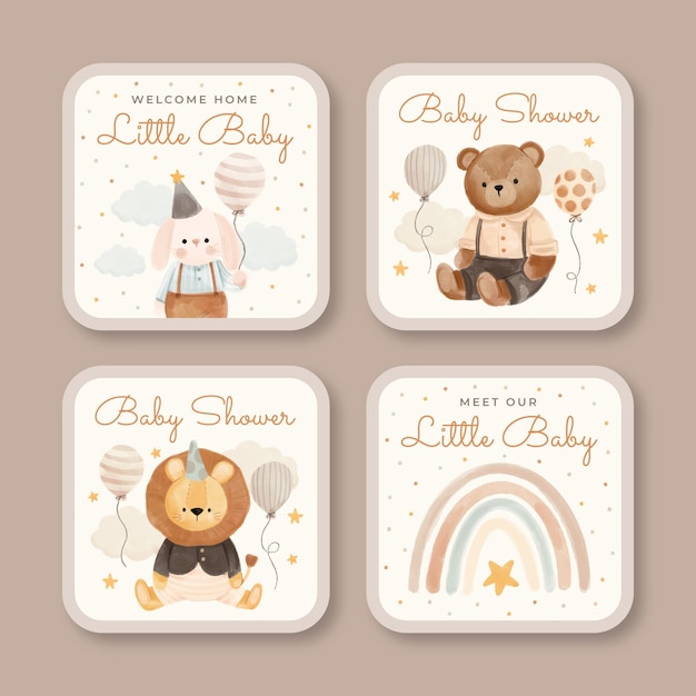 Aquarell-Babyparty-Design-Vorlage