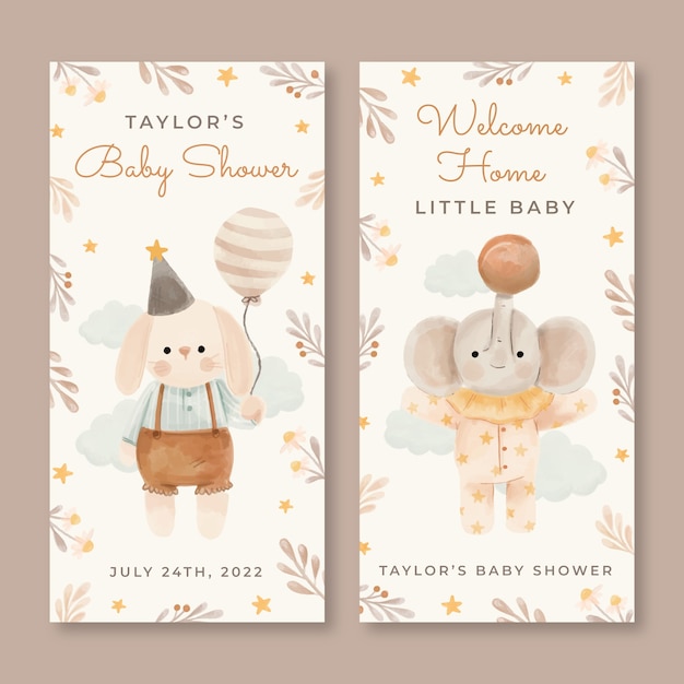 Aquarell-Babyparty-Design-Vorlage