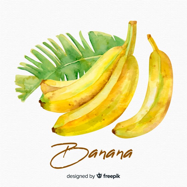 Aquarell Bananen Hintergrund