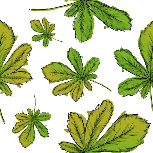 Aquarell Blätter Muster Hintergrund