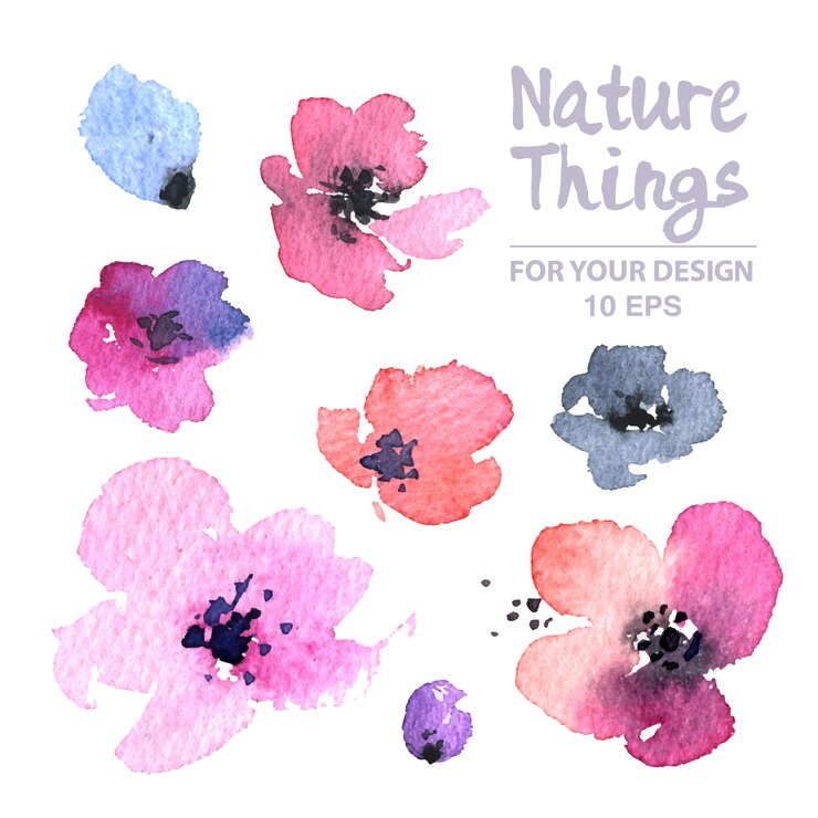 Aquarell Blumen Sammlung