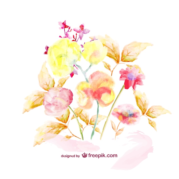 Aquarell-Blumenbouquet Vorlage