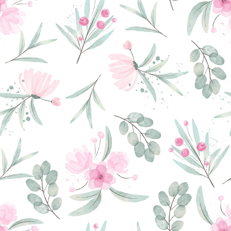 Kostenlose Vektor aquarell blumenmuster-design