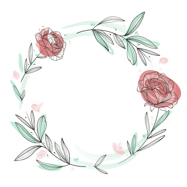 Aquarell Blumenrahmen