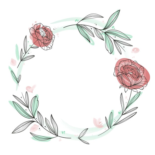 Aquarell Blumenrahmen