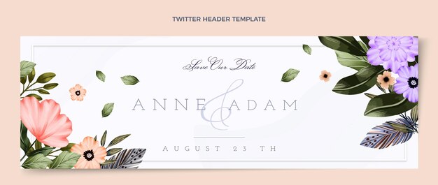 Aquarell boho hochzeit twitter header