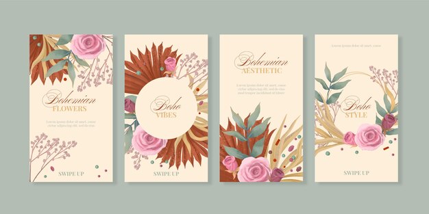 Aquarell Boho Instagram Geschichten