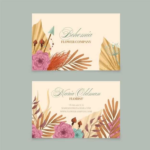Aquarell Boho-Visitenkarte