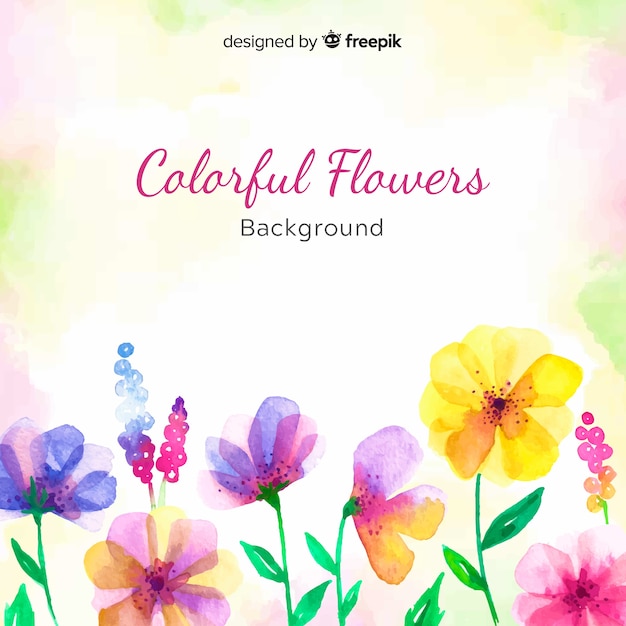 Aquarell bunten blumenhintergrund