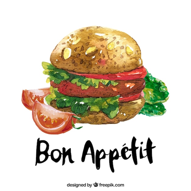 Aquarell burger hintergrund