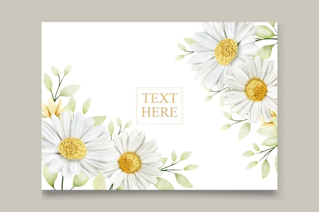 Kostenloser Vektor aquarell chrysantheme hochzeitskarte